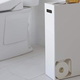 This toilet paper organizer doubles as a toilet-side table, and ensures that you and your guests will always have an extra roll within reach.